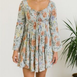 Blue B Floral Dress Sz S Fairy Ethereal Dainty Mini Bell Tropic Beachy NWT Milkm